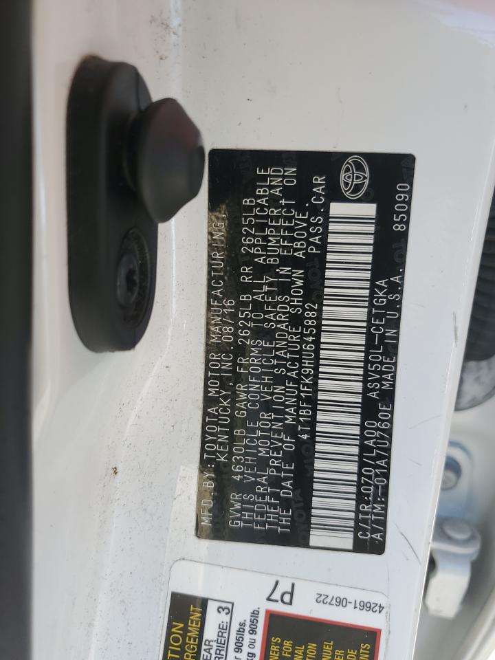 2017 Toyota Camry Le VIN: 4T1BF1FK9HU645882 Lot: 82266275