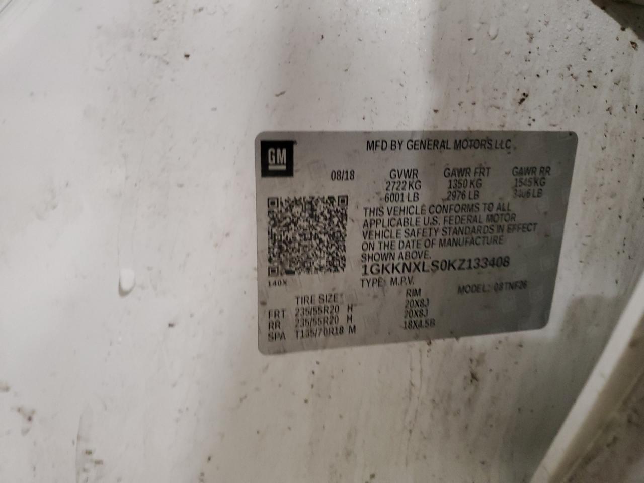 2019 GMC Acadia Denali VIN: 1GKKNXLS0KZ133408 Lot: 90333085