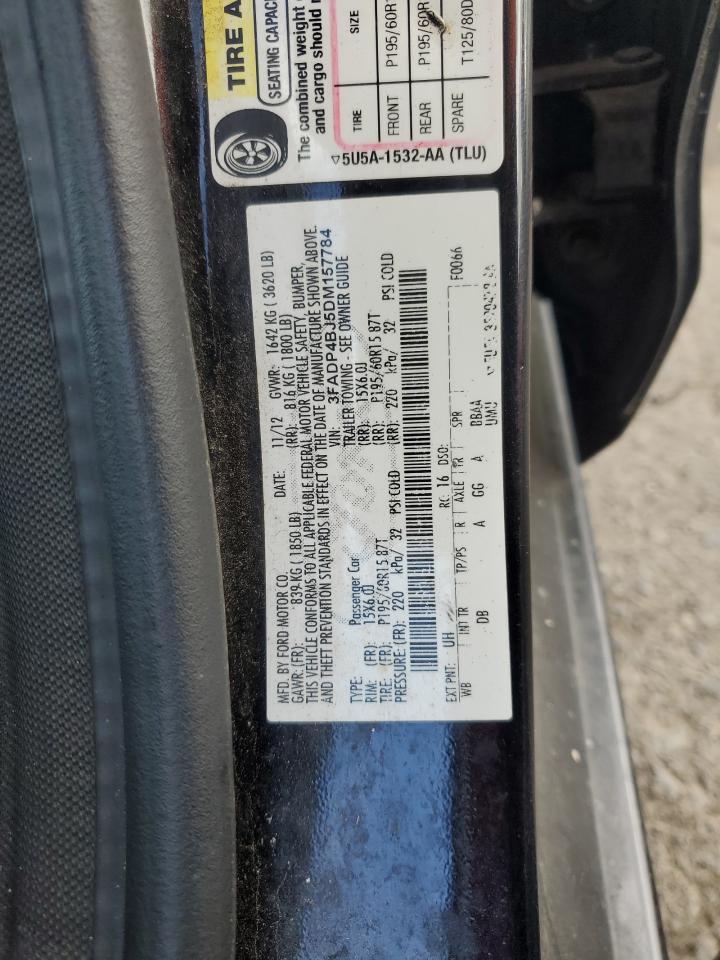 2013 Ford Fiesta Se VIN: 3FADP4BJ5DM157784 Lot: 87455435