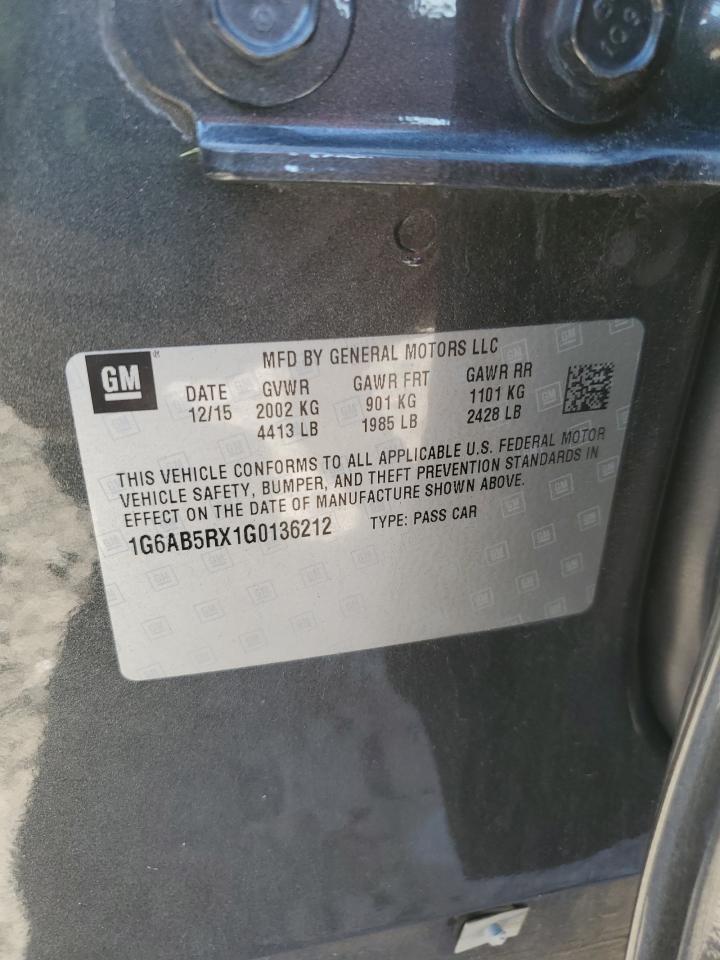 2016 Cadillac Ats Luxury VIN: 1G6AB5RX1G0136212 Lot: 87009905