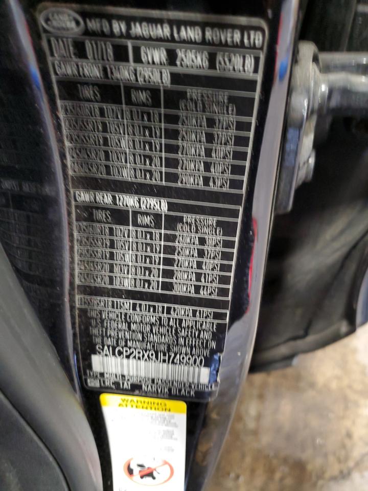 2018 Land Rover Discovery Sport Se VIN: SALCP2RX9JH749900 Lot: 85284445