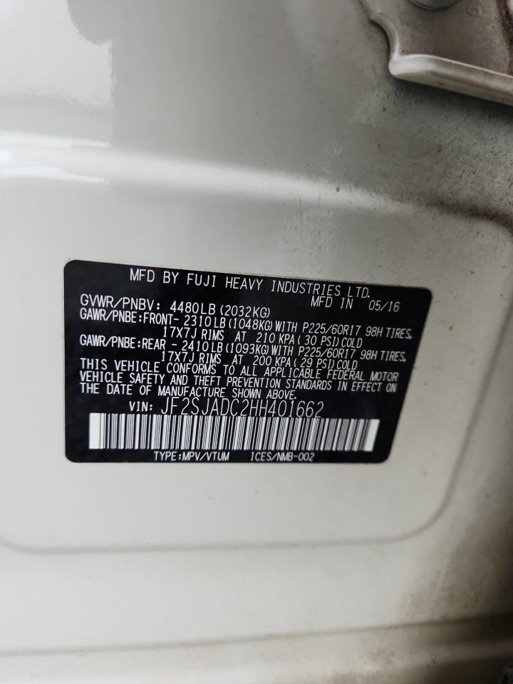 2017 Subaru Forester 2.5I Premium VIN: JF2SJADC2HH401662 Lot: 85489605