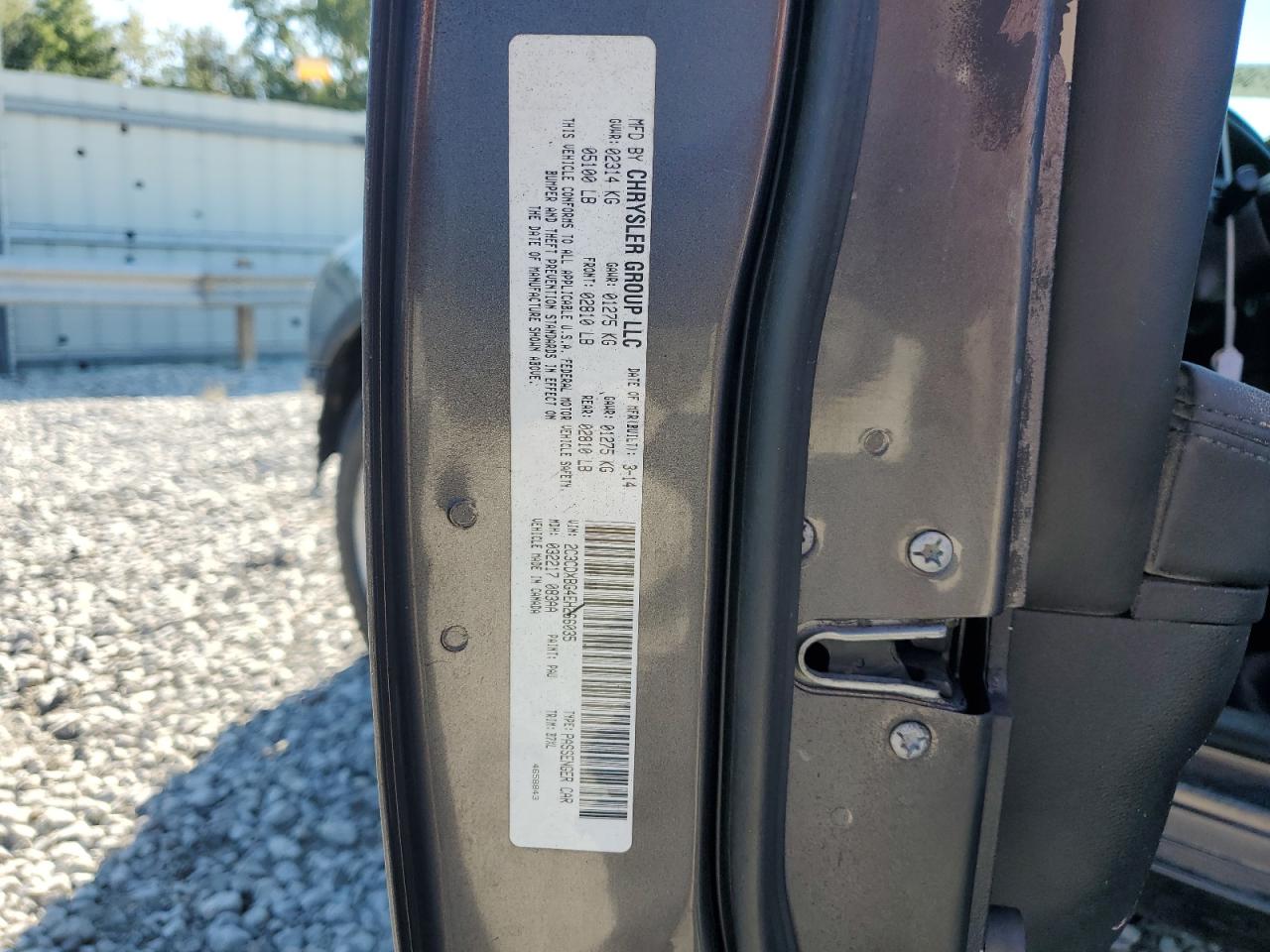 2014 Dodge Charger Se VIN: 2C3CDXBG4EH266035 Lot: 86154665