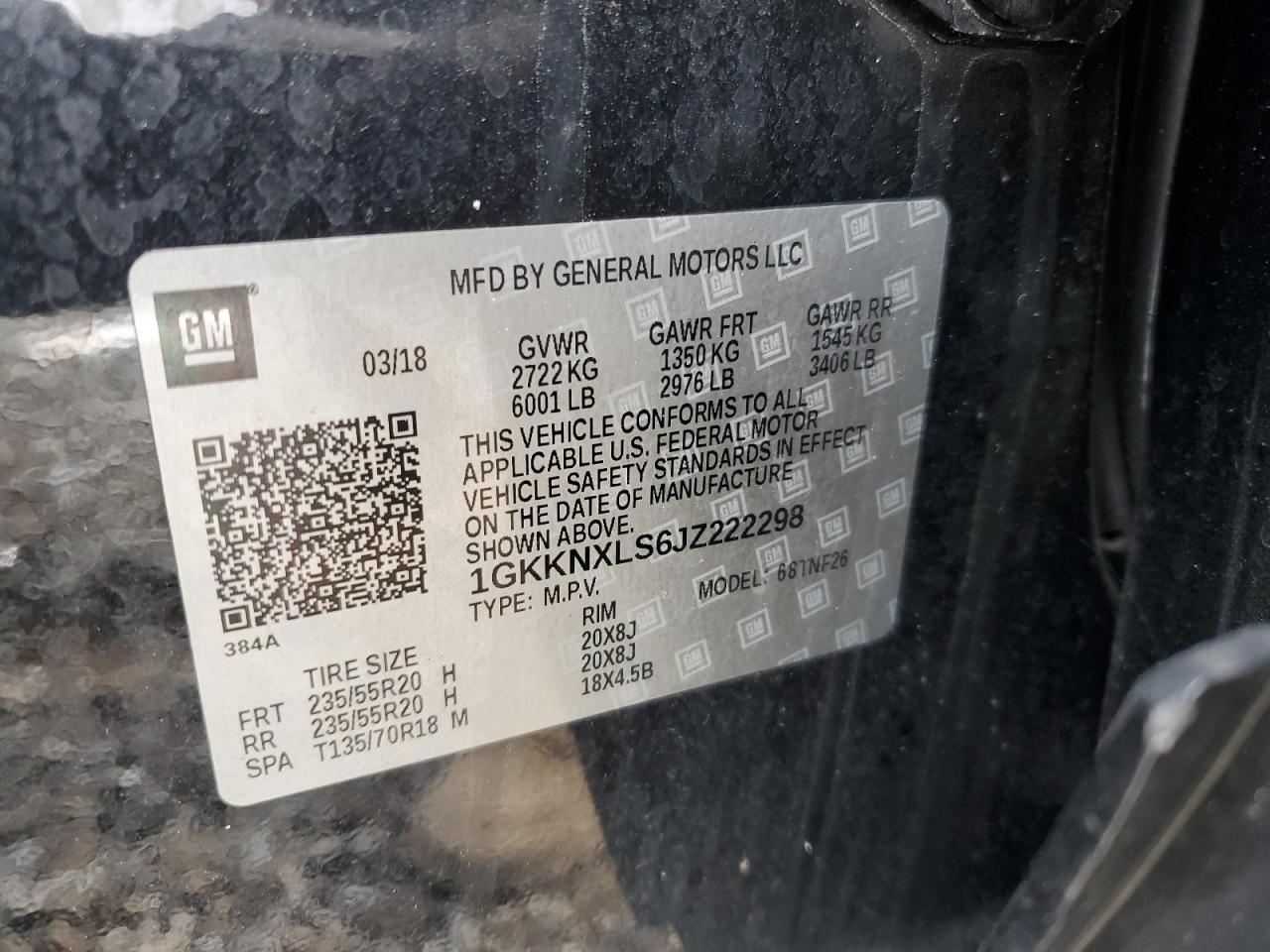 2018 GMC Acadia Denali VIN: 1GKKNXLS6JZ222298 Lot: 90224135