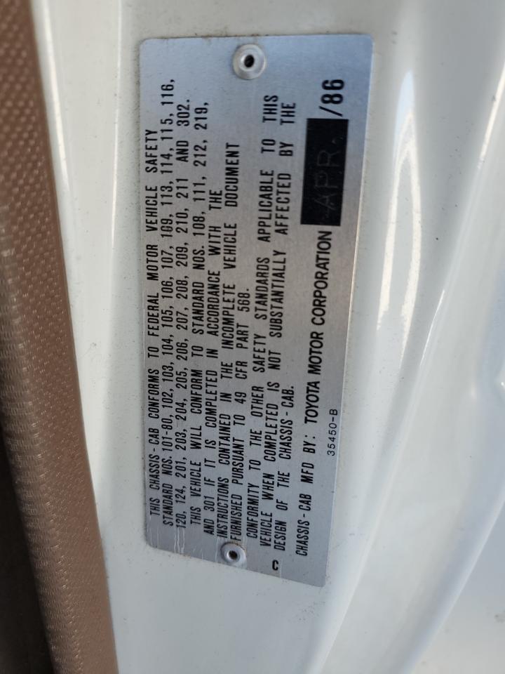 1986 Toyota Pickup Cab Chassis Rn75 Dlx VIN: JT5RN75U7G0007305 Lot: 82310445