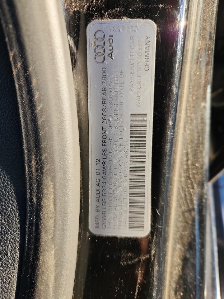 2012 Audi A7 Premium Plus VIN: WAUYGAFC1CN109321 Lot: 87475065