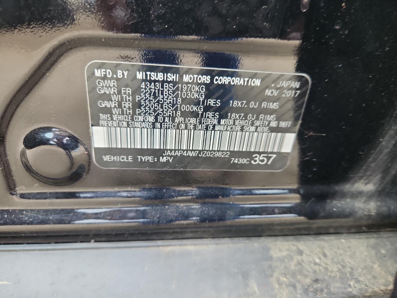 2018 Mitsubishi Outlander Sport Sel VIN: JA4AP4AW7JZ029822 Lot: 85693885