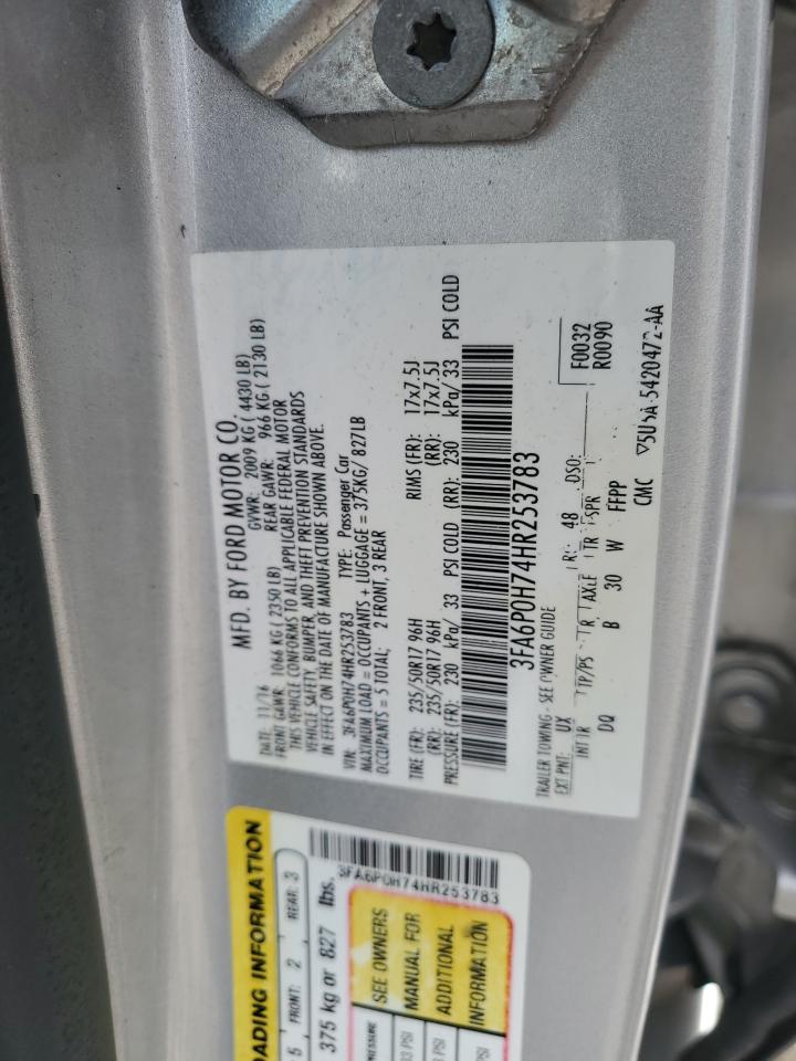 2017 Ford Fusion Se VIN: 3FA6P0H74HR253783 Lot: 82373085