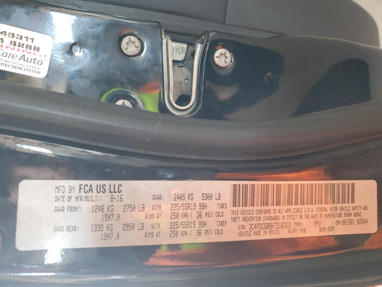 2017 Dodge Journey Crossroad VIN: 3C4PDCGB8HT516312 Lot: 92218395