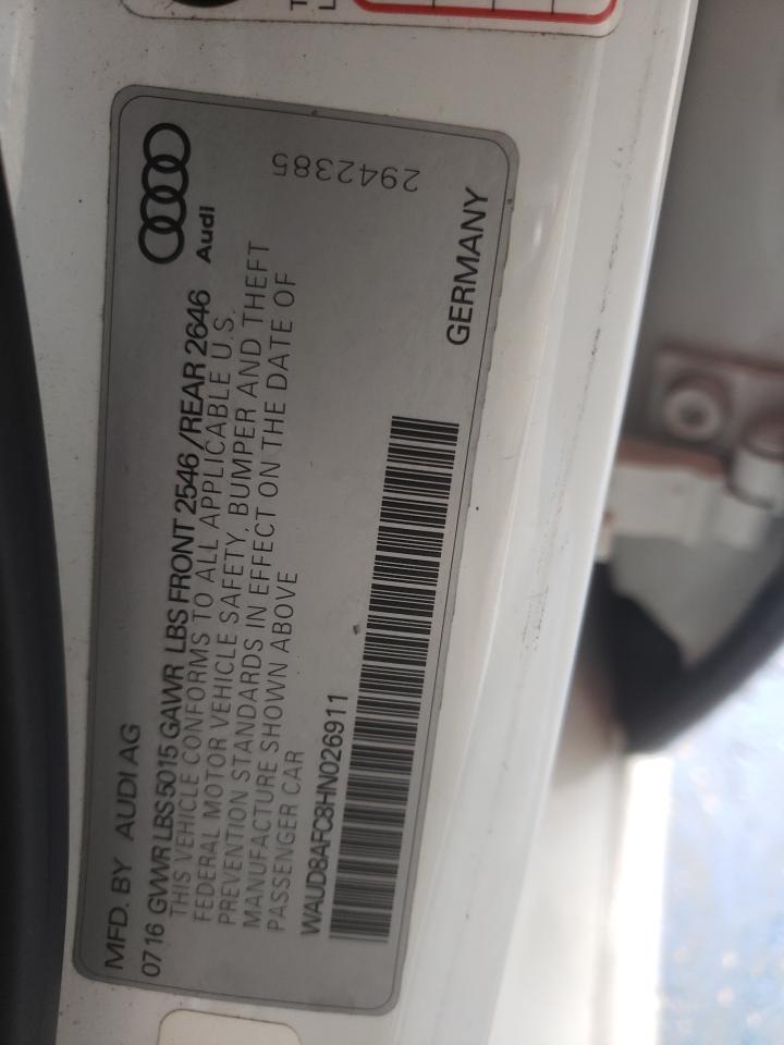 2017 Audi A6 Premium Plus VIN: WAUD8AFC8HN026911 Lot: 85154955