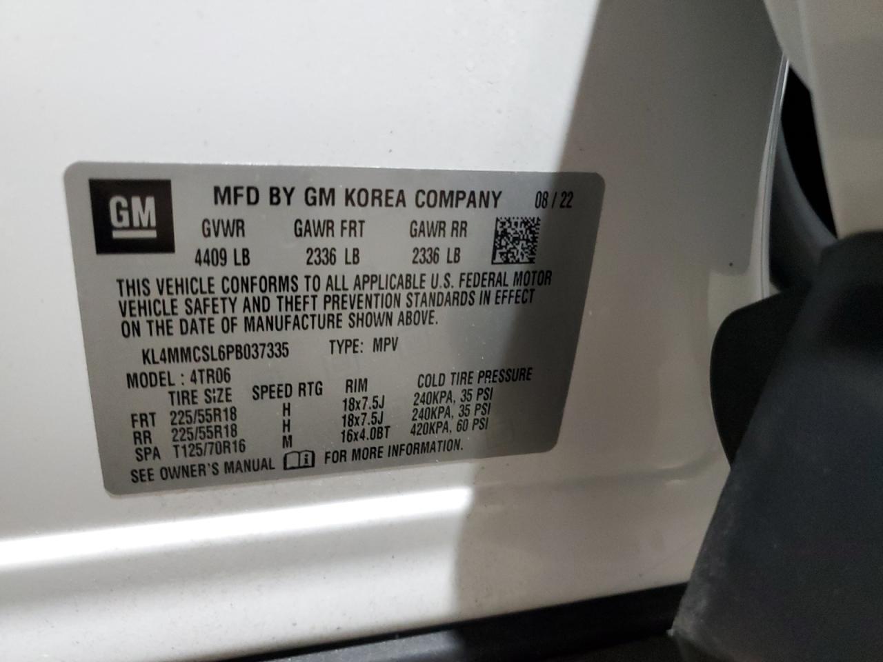 2023 Buick Encore Gx Preferred VIN: KL4MMCSL6PB037335 Lot: 85190085