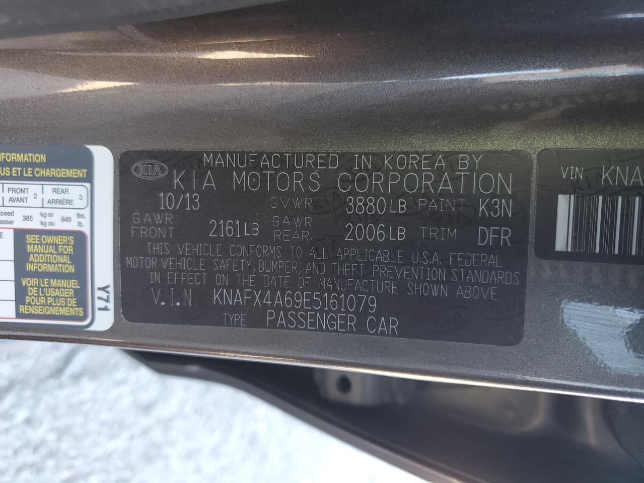 2014 Kia Forte Lx VIN: KNAFX4A69E5161079 Lot: 89722325