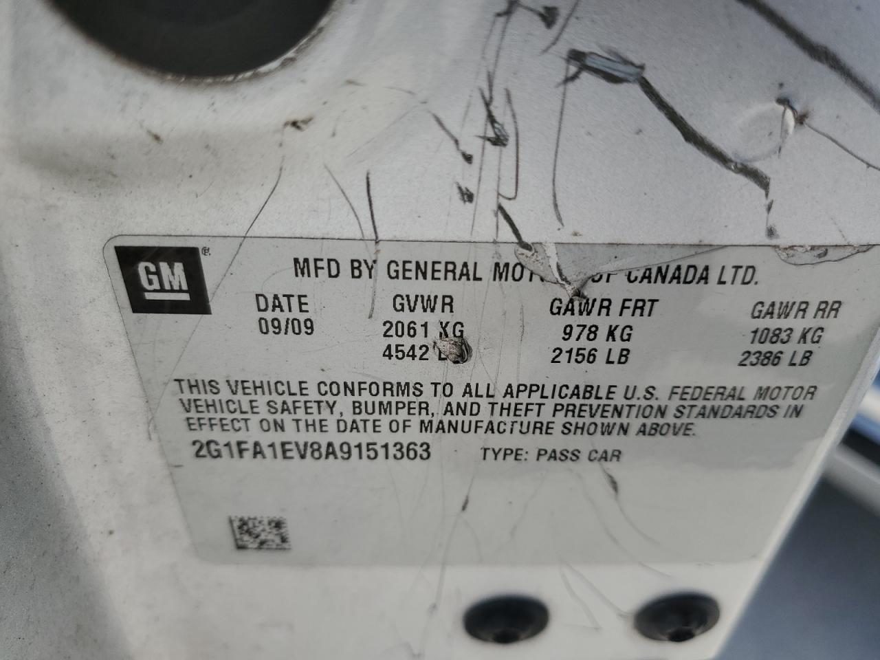 2010 Chevrolet Camaro Ls VIN: 2G1FA1EV8A9151363 Lot: 84005265