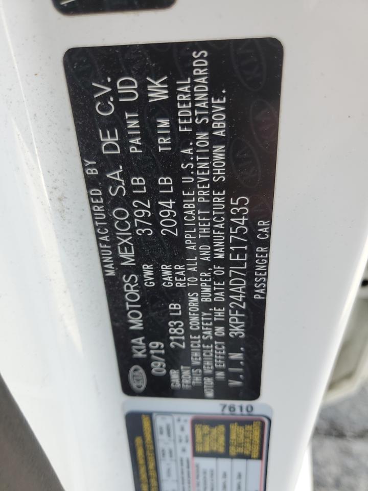 2020 Kia Forte Fe VIN: 3KPF24AD7LE175435 Lot: 84981125