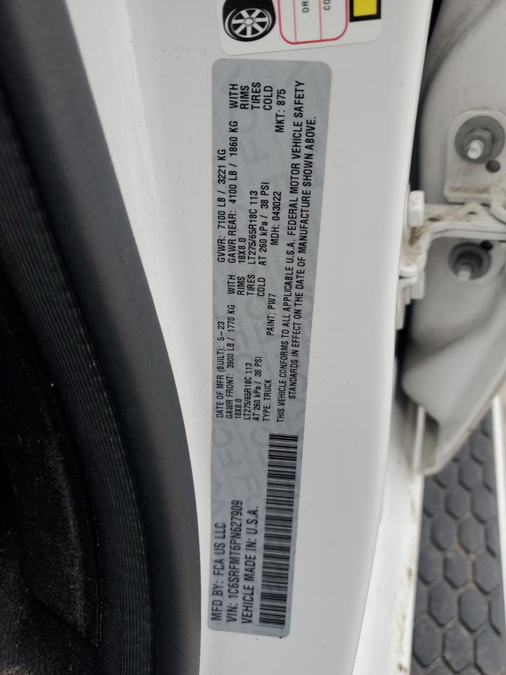 2023 Ram 1500 Big Horn/Lone Star VIN: 1C6SRFMT6PN627909 Lot: 89551515