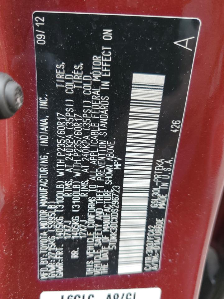 2013 Toyota Sienna Le VIN: 5TDKK3DCXDS296723 Lot: 85757685