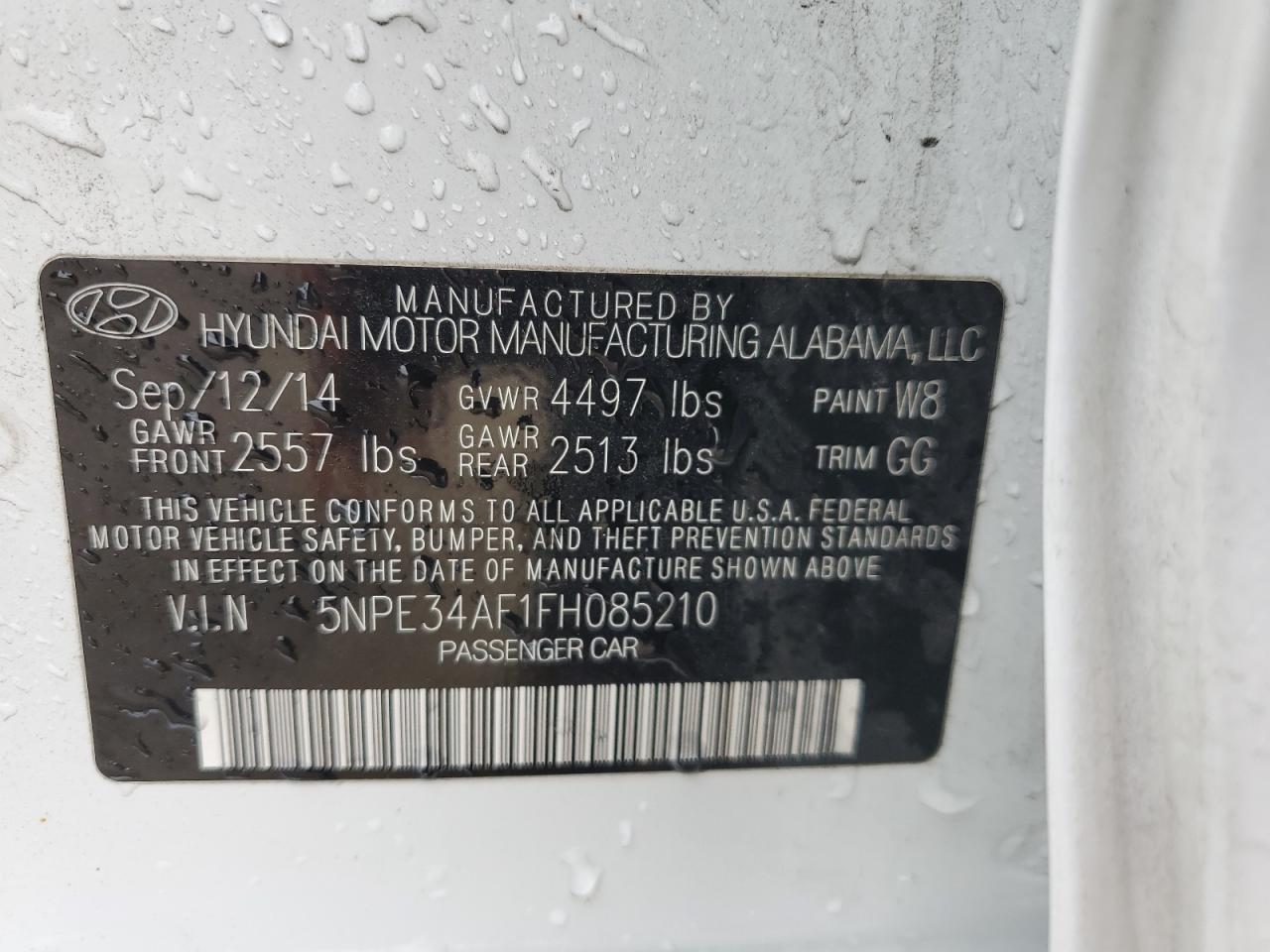 2015 Hyundai Sonata Sport VIN: 5NPE34AF1FH085210 Lot: 90550515