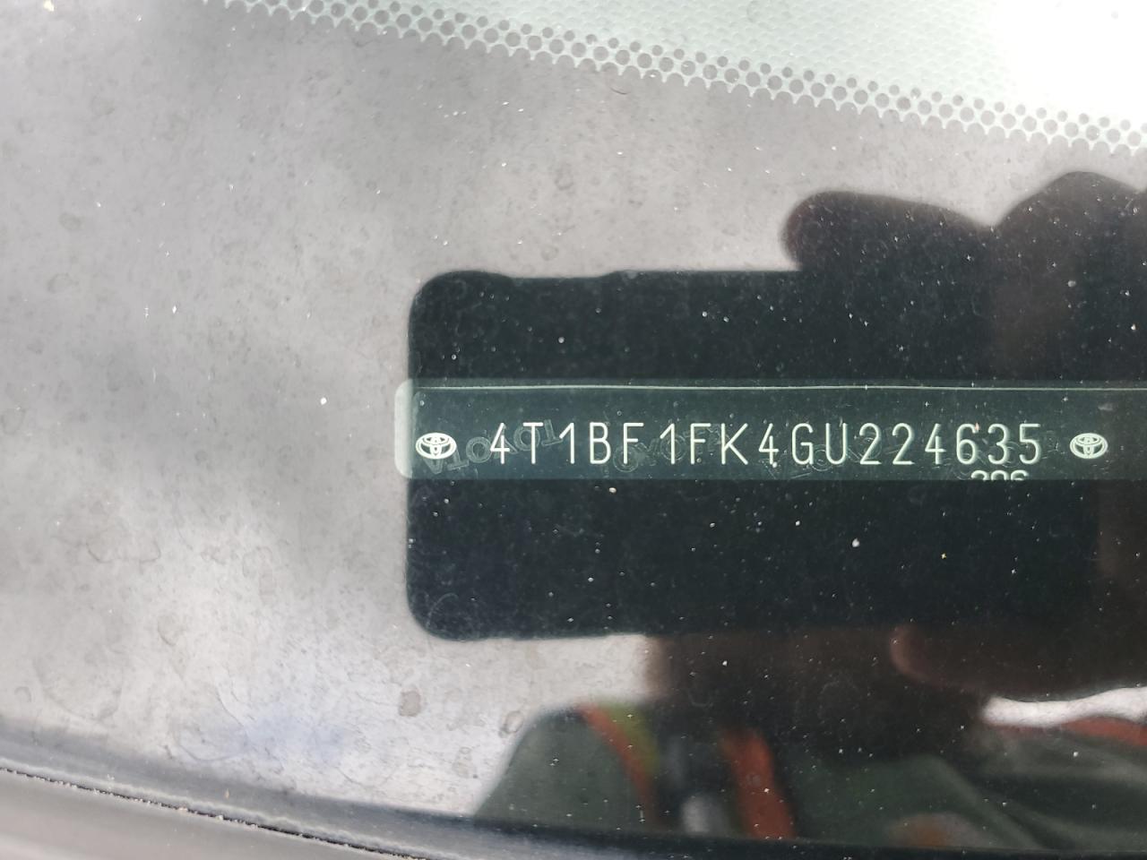 2016 Toyota Camry Le VIN: 4T1BF1FK4GU224635 Lot: 85315095
