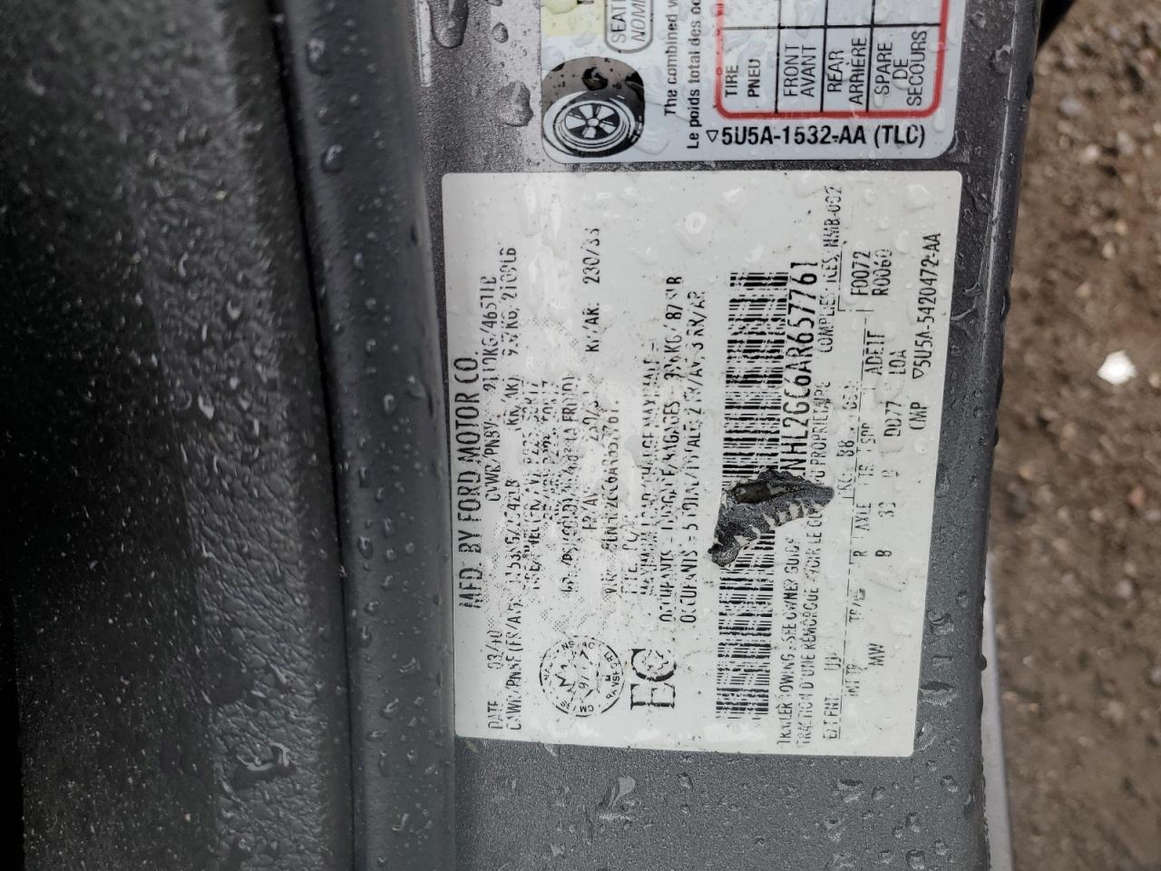 2010 Lincoln Mkz VIN: 3LNHL2GC6AR657761 Lot: 84990115