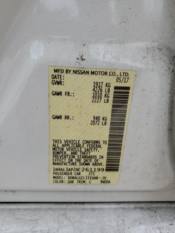 2017 Nissan Altima 2.5 VIN: 1N4AL3AP2HC261199 Lot: 84941095