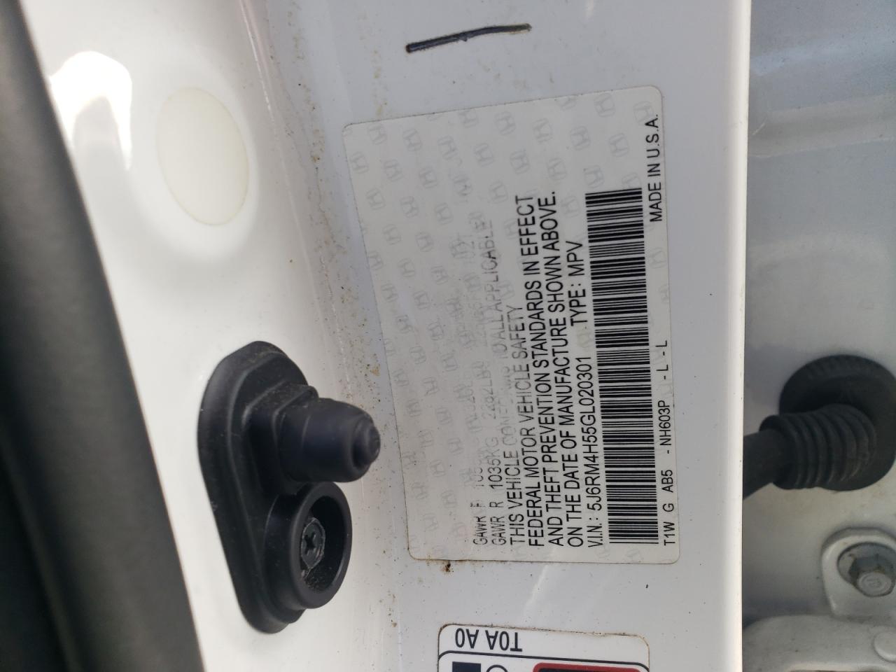 2016 Honda Cr-V Ex VIN: 5J6RM4H55GL020301 Lot: 85698455