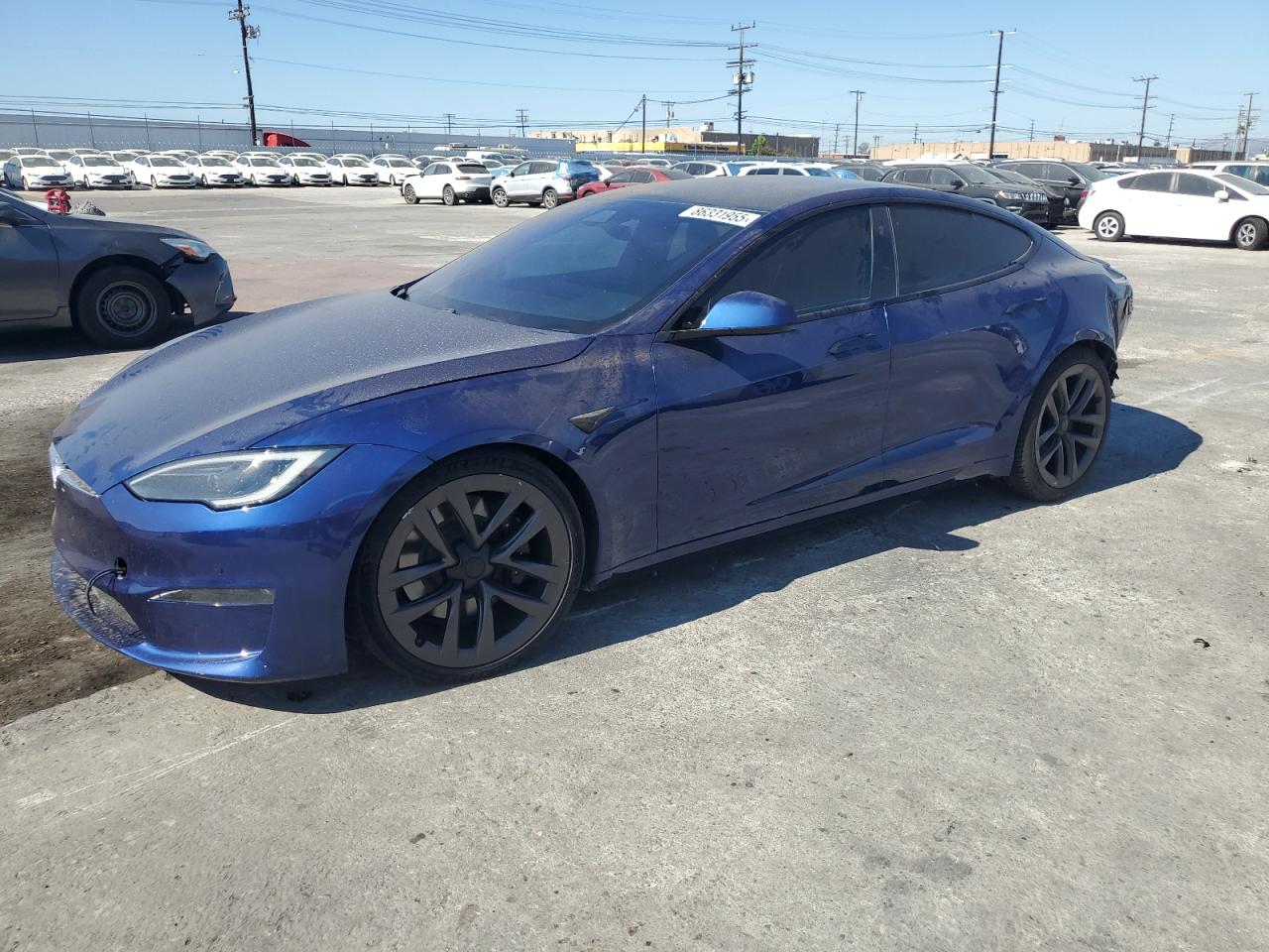 2021 Tesla Model S blue null electric 5YJSA1E69MF452352 photo #1