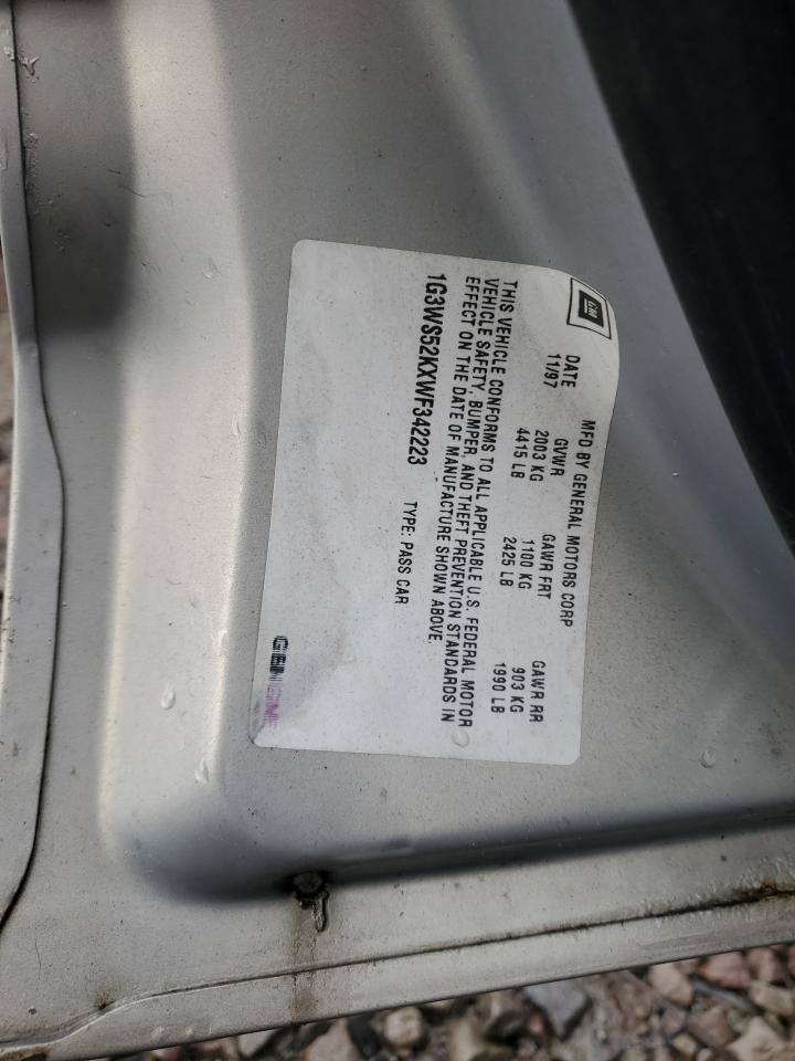 1998 Oldsmobile Intrigue Gl VIN: 1G3WS52KXWF342223 Lot: 89447555