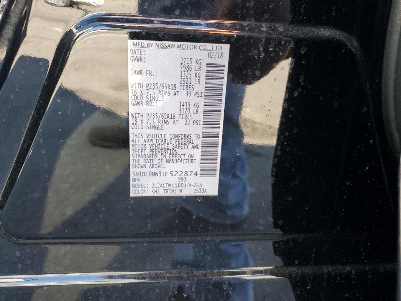 2018 Infiniti Qx60 VIN: 5N1DL0MN3JC522874 Lot: 90719625