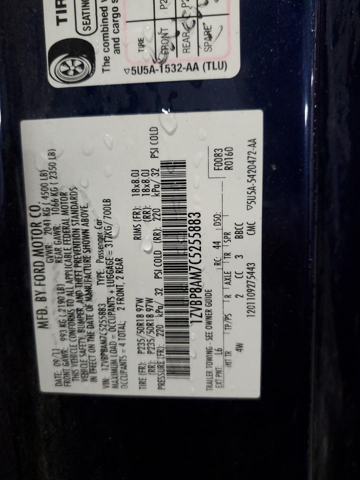 2012 Ford Mustang VIN: 1ZVBP8AM7C5255883 Lot: 85688865