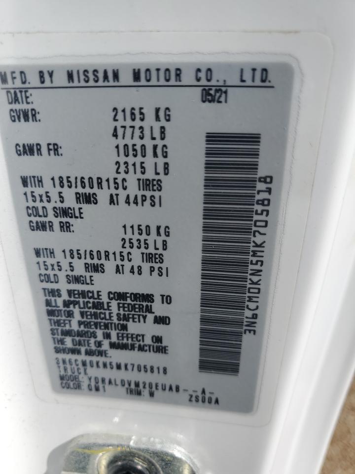 2021 Nissan Nv200 2.5S VIN: 3N6CM0KN5MK705818 Lot: 82765365