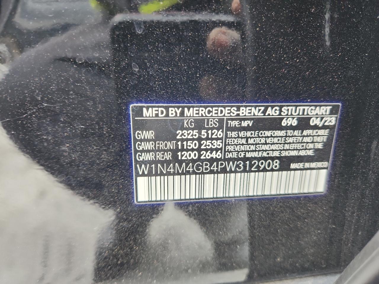 2023 Mercedes-Benz Glb 250 VIN: W1N4M4GB4PW312908 Lot: 83754335