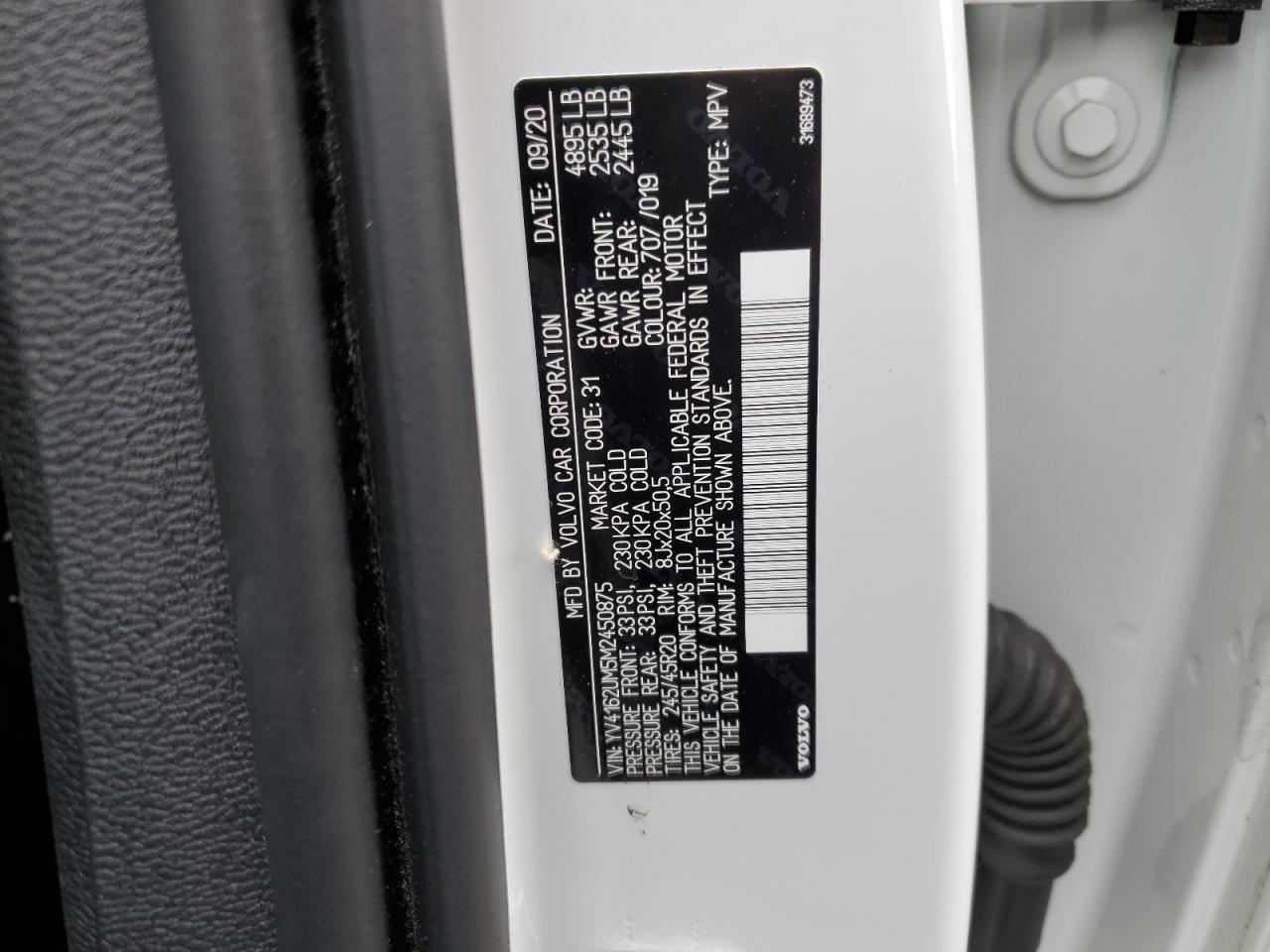 2021 Volvo Xc40 T5 R-Design VIN: YV4162UM5M2450875 Lot: 86076795