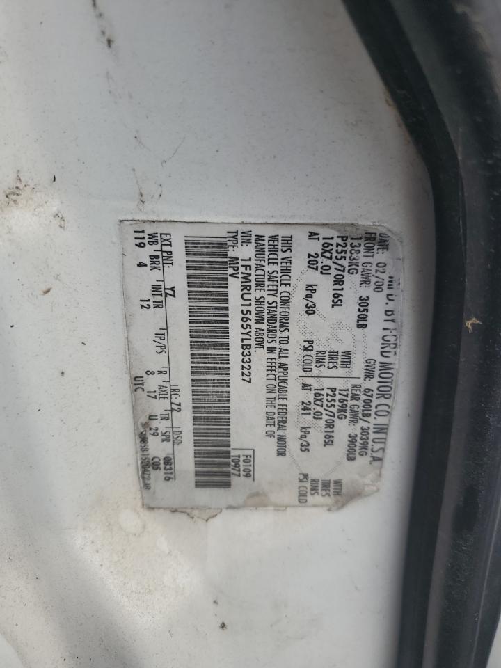 2000 Ford Expedition Xlt VIN: 1FMRU1565YLB33227 Lot: 84711655