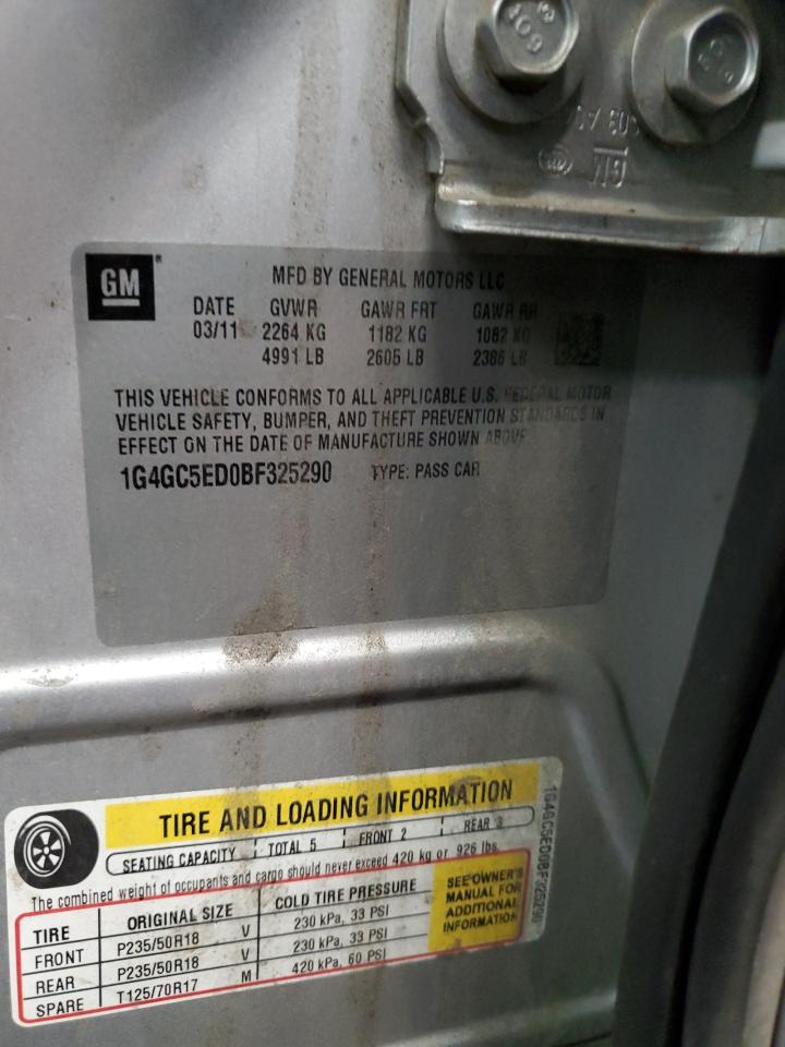 2011 Buick Lacrosse Cxl VIN: 1G4GC5ED0BF325290 Lot: 85210185