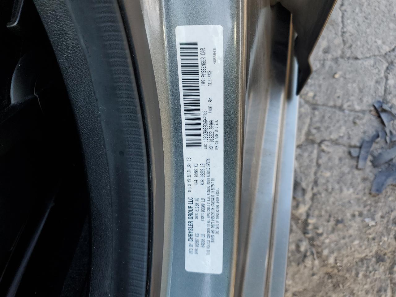 2013 Chrysler 200 Lx VIN: 1C3CCBAB8DN642382 Lot: 86123245