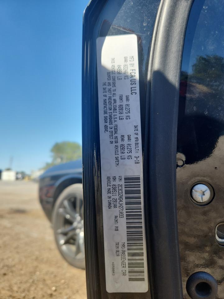 2018 Dodge Challenger Sxt VIN: 2C3CDZAG4JH271033 Lot: 86095055