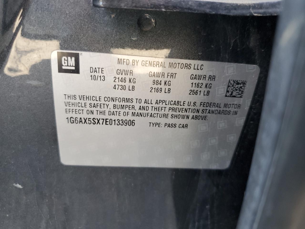 2014 Cadillac Cts Luxury Collection VIN: 1G6AX5SX7E0133906 Lot: 86231445