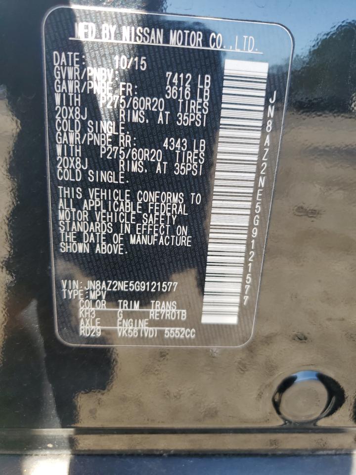 2016 Infiniti Qx80 VIN: JN8AZ2NE5G9121577 Lot: 82452995