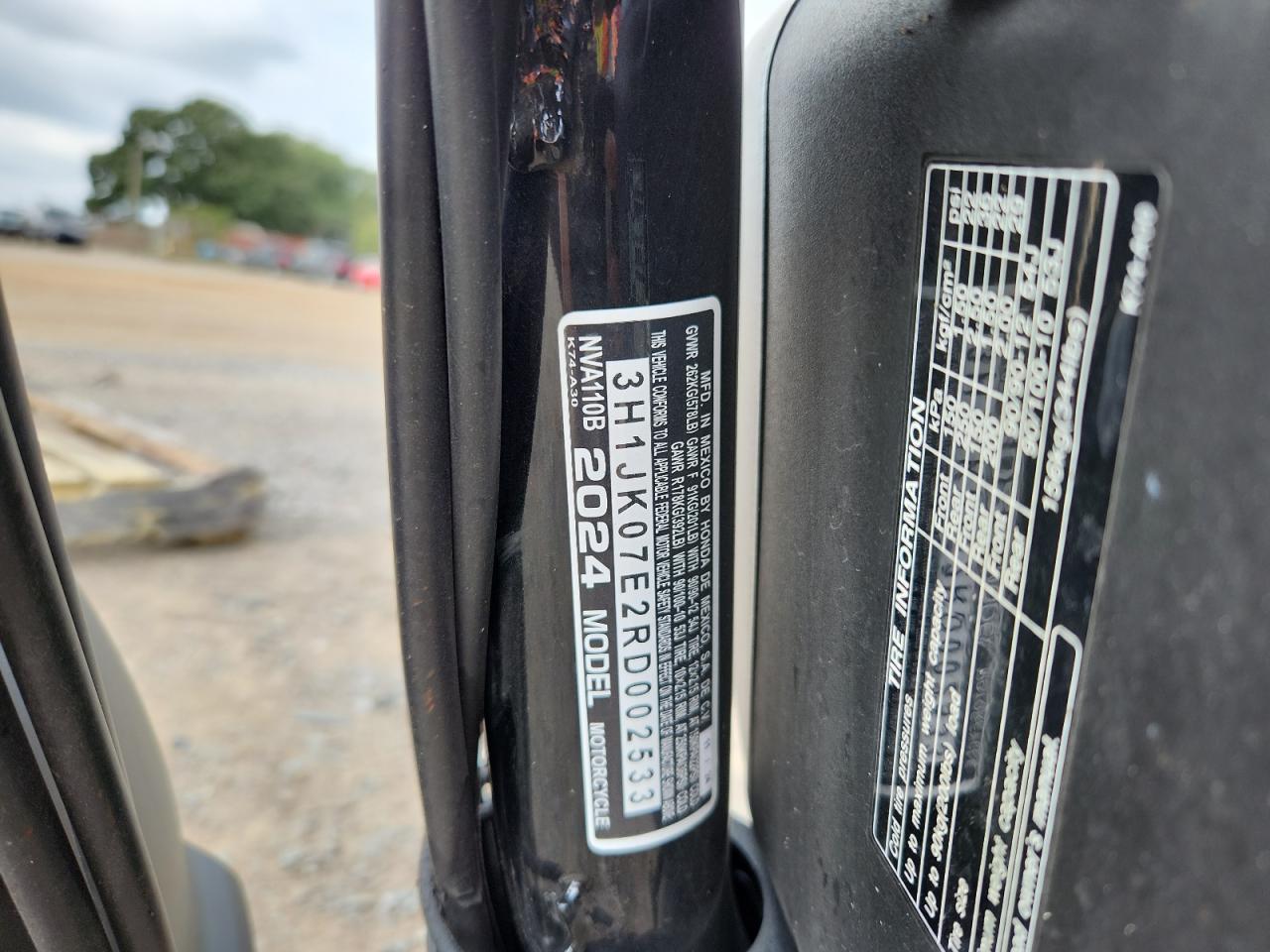 2024 Honda Nva110 B VIN: 3H1JK07E2RD002533 Lot: 85731005