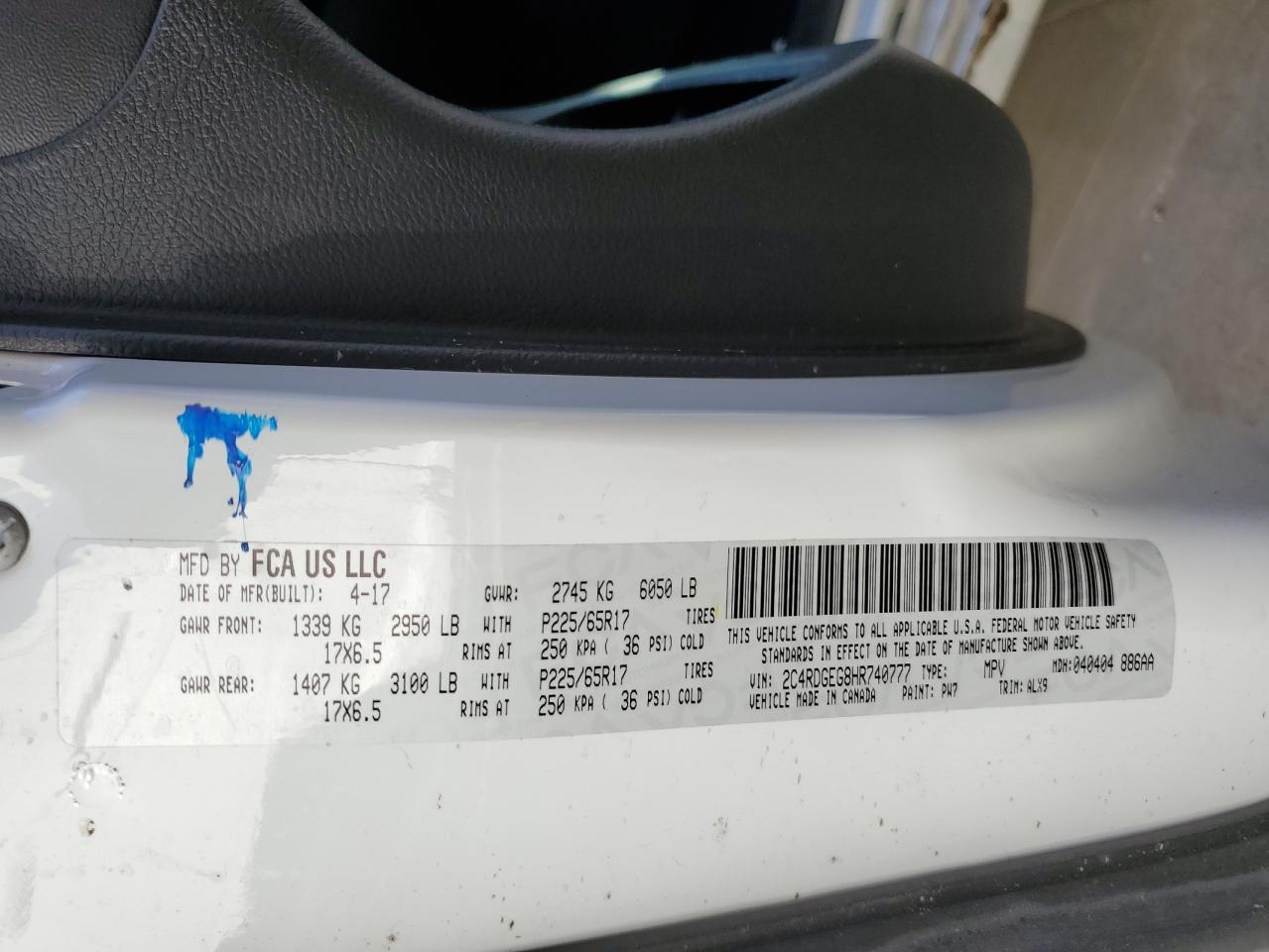 2017 Dodge Grand Caravan Gt VIN: 2C4RDGEG8HR740777 Lot: 82345715