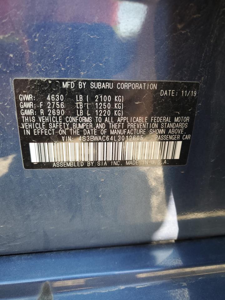 2020 Subaru Legacy Premium VIN: 4S3BWAC64L3012605 Lot: 84803715