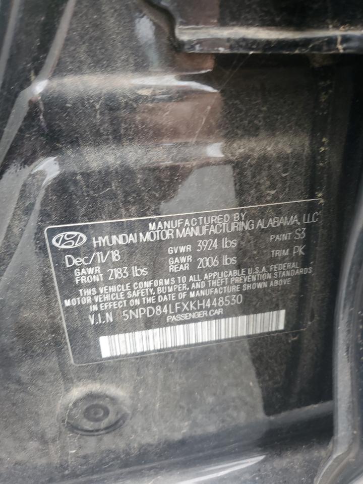 2019 Hyundai Elantra Sel VIN: 5NPD84LFXKH448530 Lot: 85103145