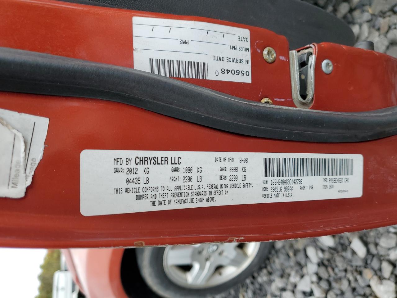 2009 Dodge Caliber Sxt VIN: 1B3HB48A69D142796 Lot: 85504425