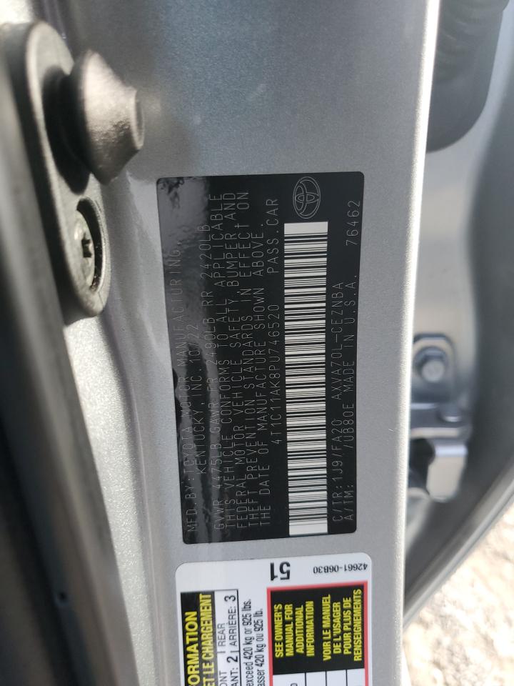 2023 Toyota Camry Le VIN: 4T1C11AK8PU746520 Lot: 82229635