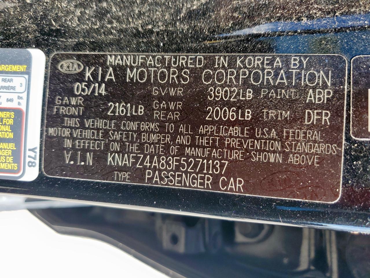 2015 Kia Forte Ex VIN: KNAFZ4A83F5271137 Lot: 85285465