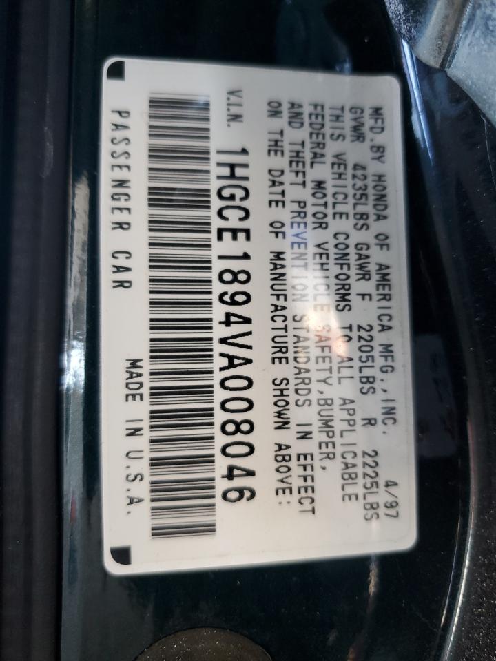 1997 Honda Accord Ex VIN: 1HGCE1894VA008046 Lot: 86268955