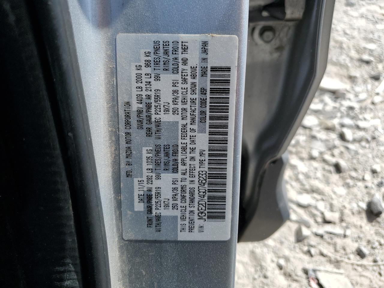 2016 Mazda Cx-5 Gt VIN: JM3KE2DY4G0746233 Lot: 87247015