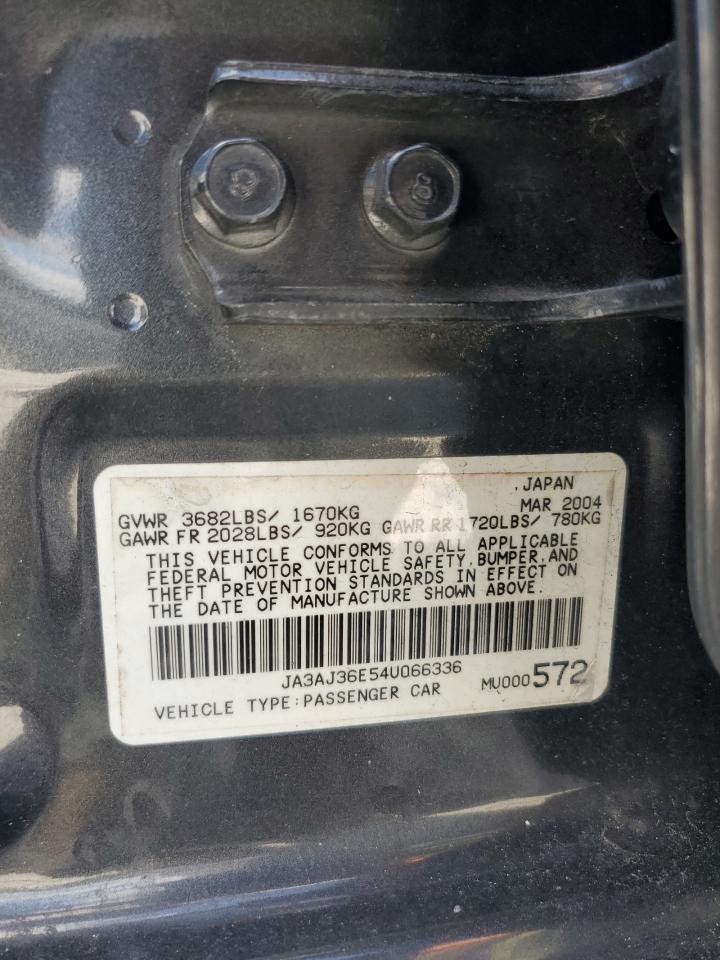 2004 Mitsubishi Lancer Ls VIN: JA3AJ36E54U066336 Lot: 87050265