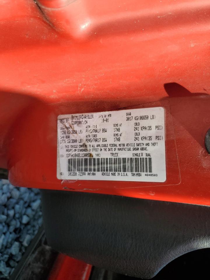 2002 Dodge Ram 1500 VIN: 1D7HA18N82J130052 Lot: 85521855