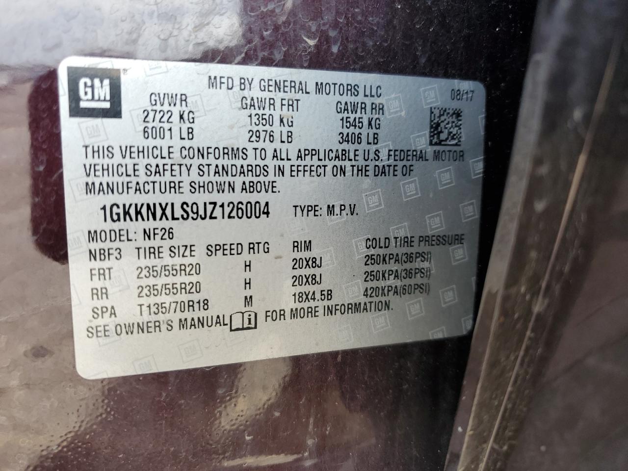 2018 GMC Acadia Denali VIN: 1GKKNXLS9JZ126004 Lot: 84925175